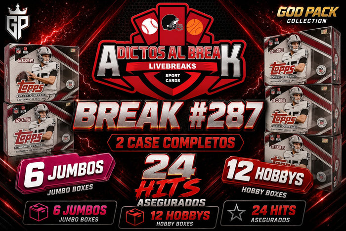 BREAK 287: 1 CASE JUMBO (6 CAJAS) + 1 CASE HOBBY (12 CAJAS)