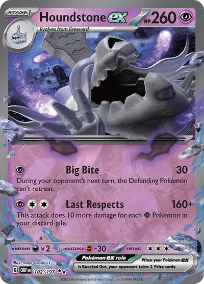 Houndstone ex - Obsidian Flames (Double Rare)
