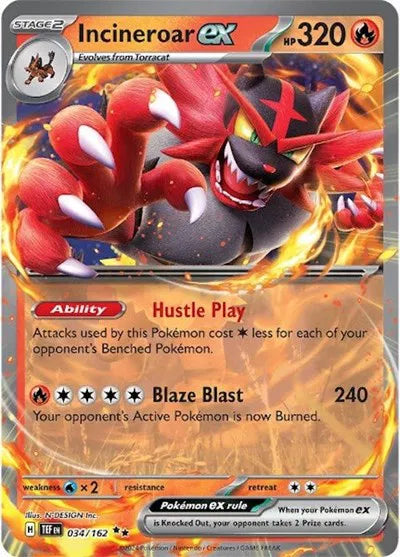 Incineroar ex - Temporal Forces (Double Rare)