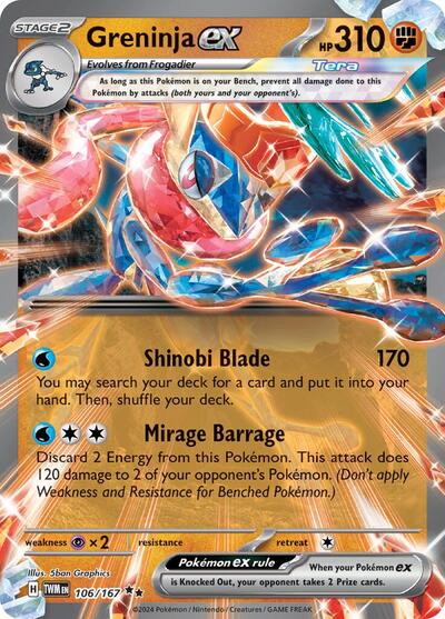 Greninja ex - Twilight Masquerade (Double Rare)