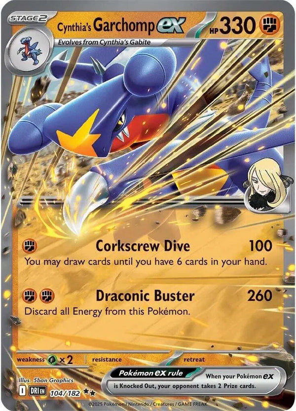 Cynthia's Garchomp ex - Destined Rivals (Double Rare, 104/182 Holo)
