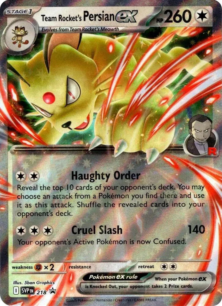 Team Rocket's Persian ex - 218 - Scarlet & Violet Promo