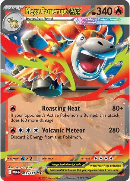 Mega Camerupt ex - Mega Evolution (Double Rare, 022/132 Holo)