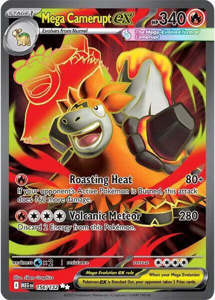 Mega Camerupt ex - Mega Evolution (Ultra Rare, 156/132 Holo)