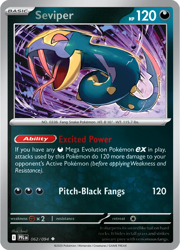 Seviper - Phantasmal Flames (062/094 Reverse Holo)