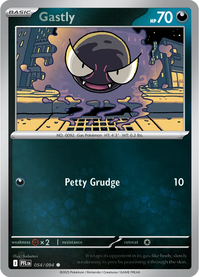 Gastly - Phantasmal Flames (054/094 Reverse Holo)