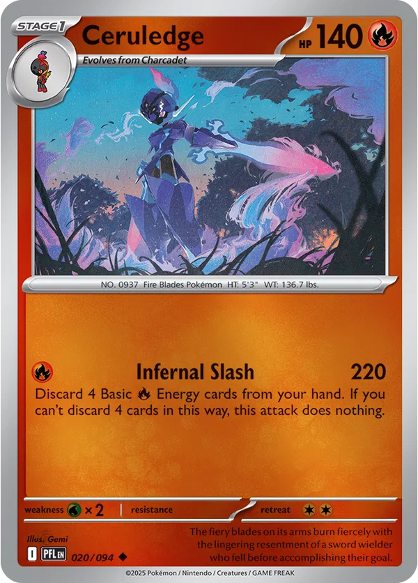 Ceruledge - Phantasmal Flames (020/094 Reverse Holo)