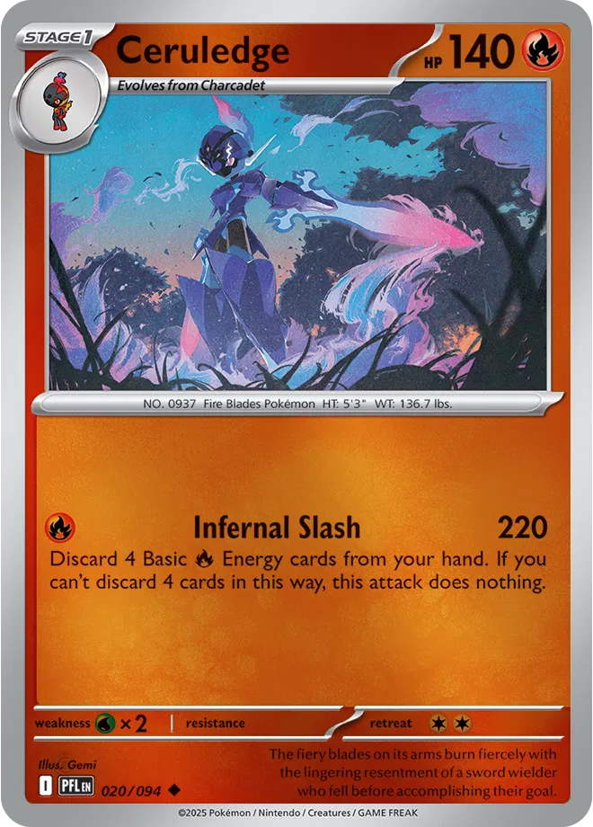 Ceruledge - Phantasmal Flames (020/094 Reverse Holo)