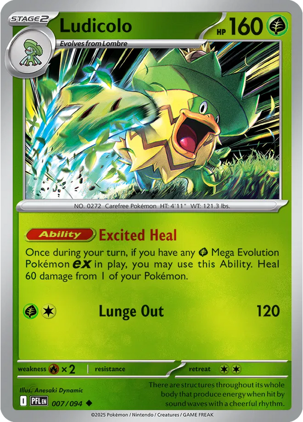 Ludicolo - Phantasmal Flames (007/094 Reverse Holo)