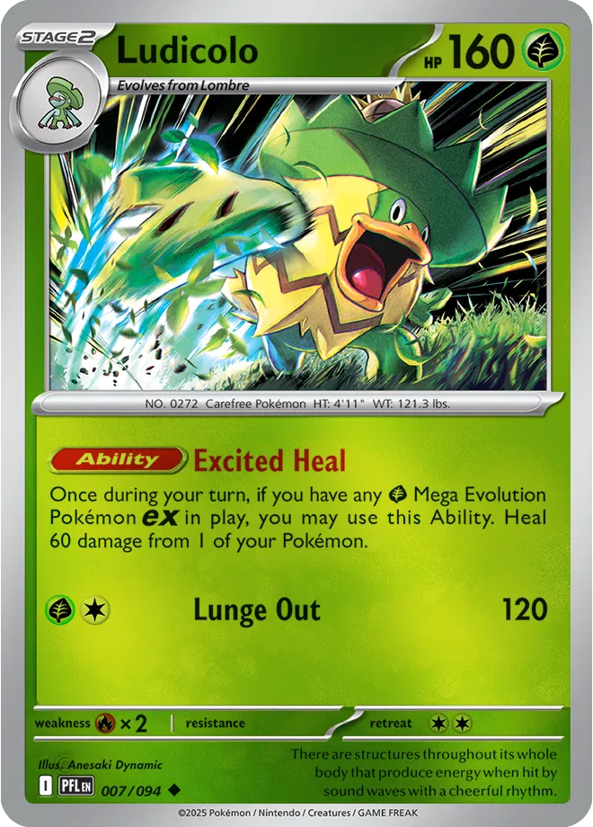Ludicolo - Phantasmal Flames (007/094 Reverse Holo)