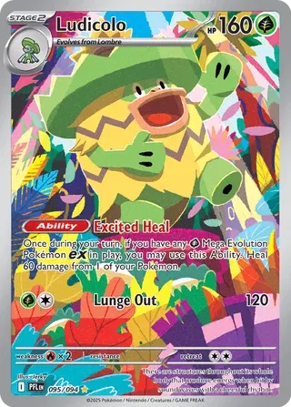 Ludicolo - Phantasmal Flames (Illustration Rare, 095/094 Holo)