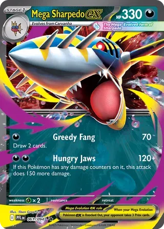Mega Sharpedo ex - Phantasmal Flames (Double Rare, 061/094 Holo)