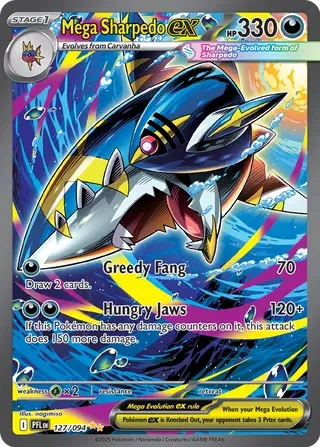 Mega Sharpedo ex - Phantasmal Flames (Special Illustration Rare, 127/094 Holo)