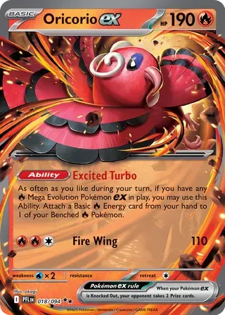 Oricorio ex - Phantasmal Flames (Double Rare, 018/094 Holo)