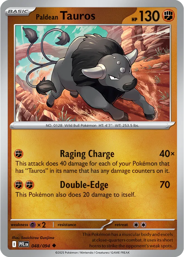 Paldean Tauros - Phantasmal Flames (048/094 Reverse Holo)