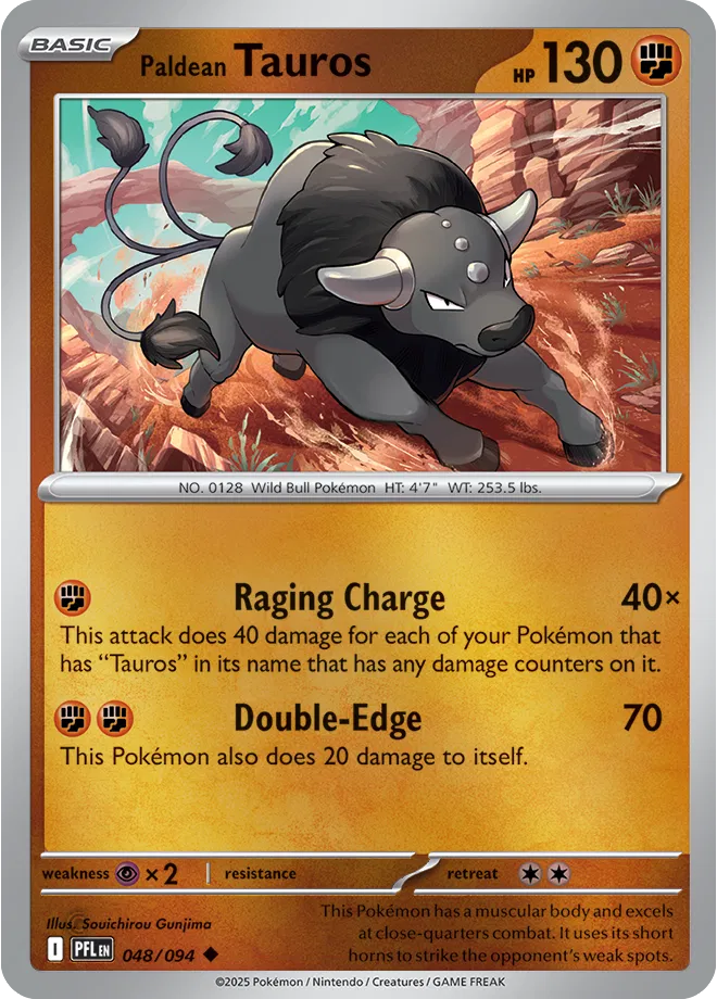 Paldean Tauros - Phantasmal Flames (048/094 Reverse Holo)
