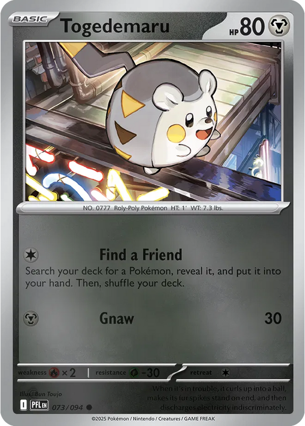 Togedemaru - Phantasmal Flames (073/094 Reverse Holo)