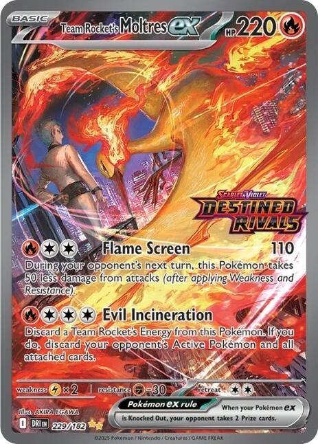 Team Rocket's Moltres ex (Destined Rivals Stamp) (Special Illustration Rare)