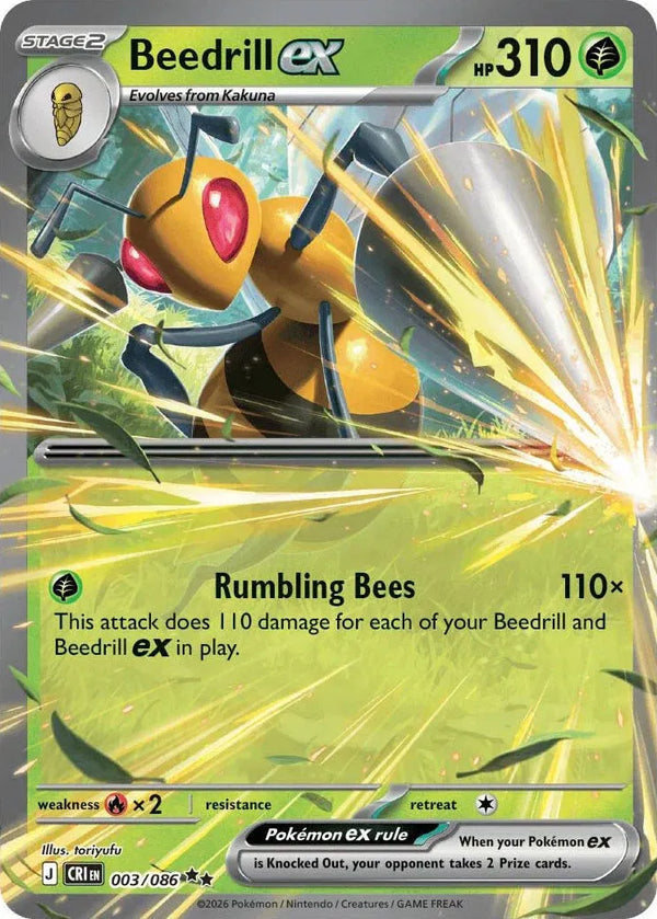 Beedrill ex - Chaos Rising (Double Rare, 003/086 Holo)