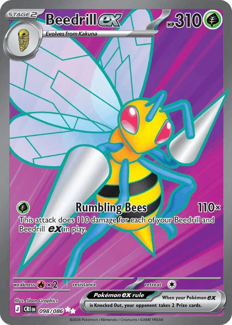 Beedrill ex - Chaos Rising (Ultra Rare, 098/086 Holo)