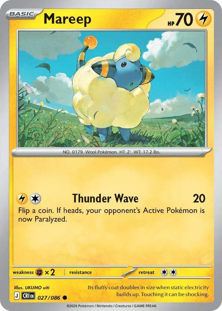 Mareep - Chaos Rising (027/086 Reverse Holo)