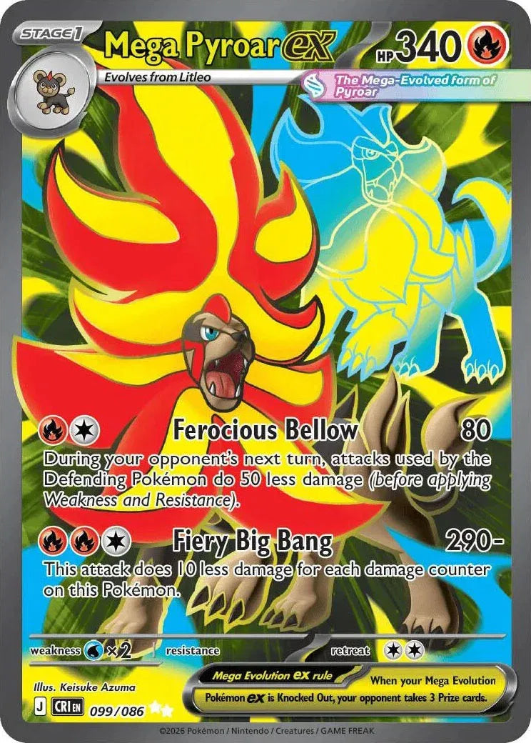 Mega Pyroar ex - Chaos Rising (Ultra Rare, 099/086 Holo)