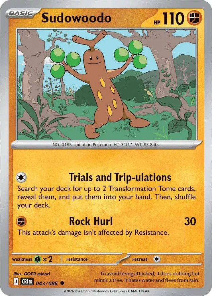 Sudowoodo - Chaos Rising (043/086 Reverse Holo)